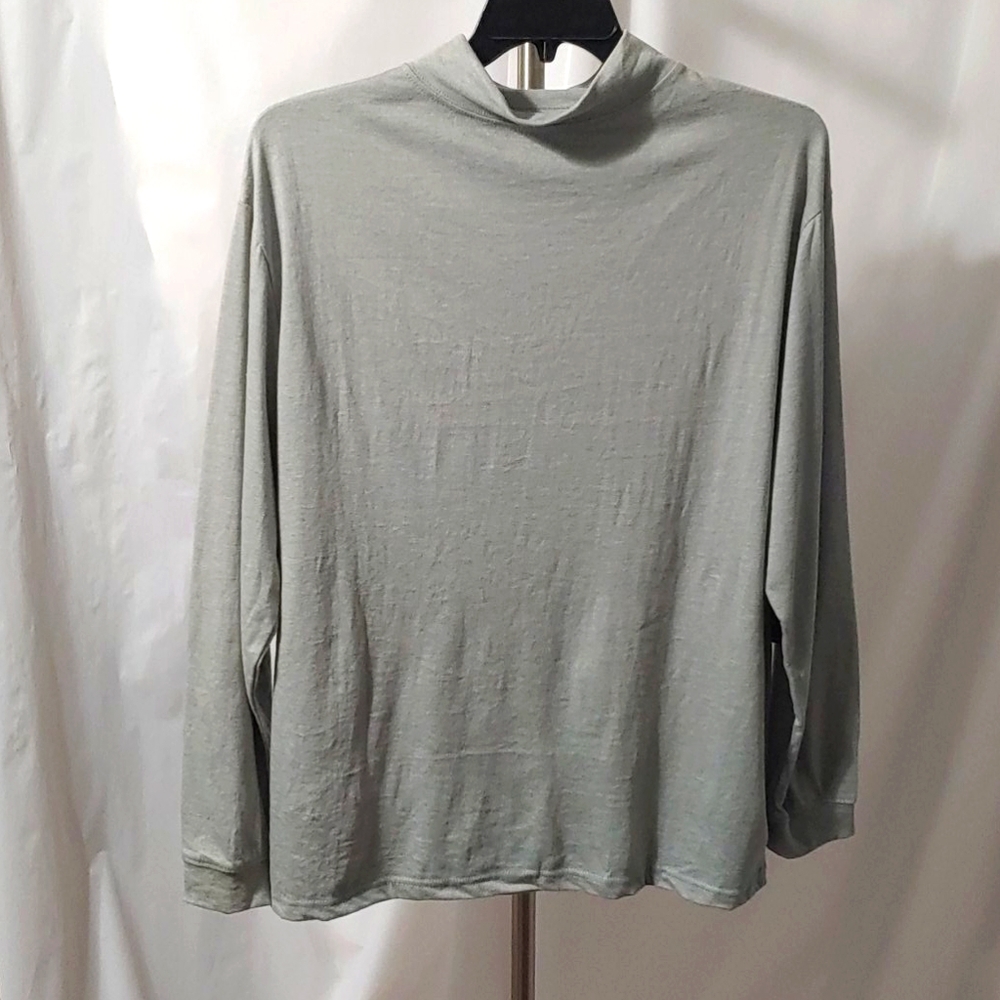 Mens Mock Turtleneck Cotton Blend Weather Wear Gre